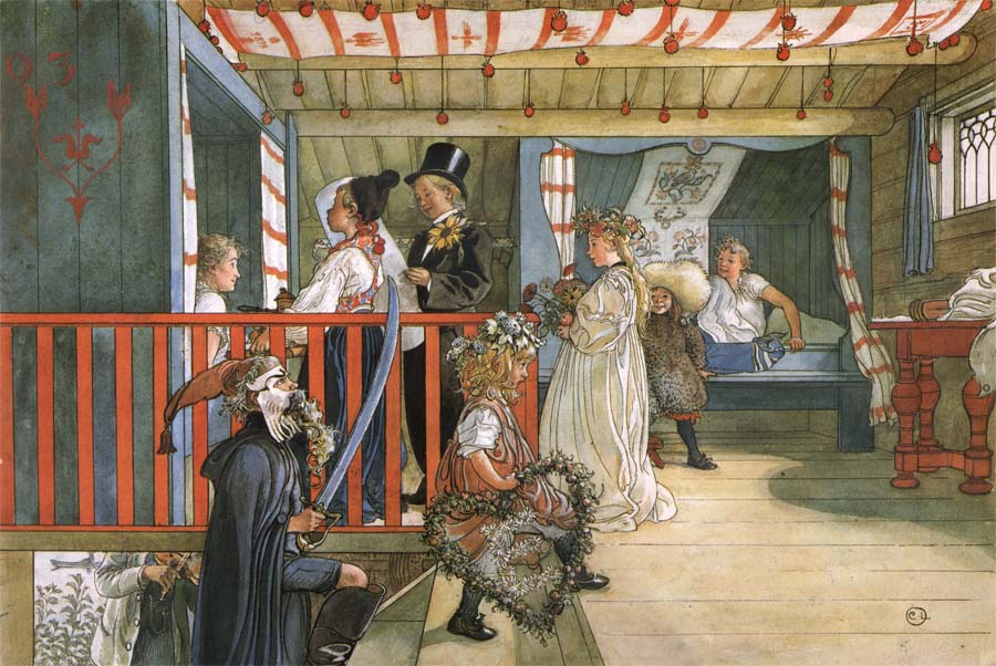 Carl Larsson Name Day at the Storage Shed